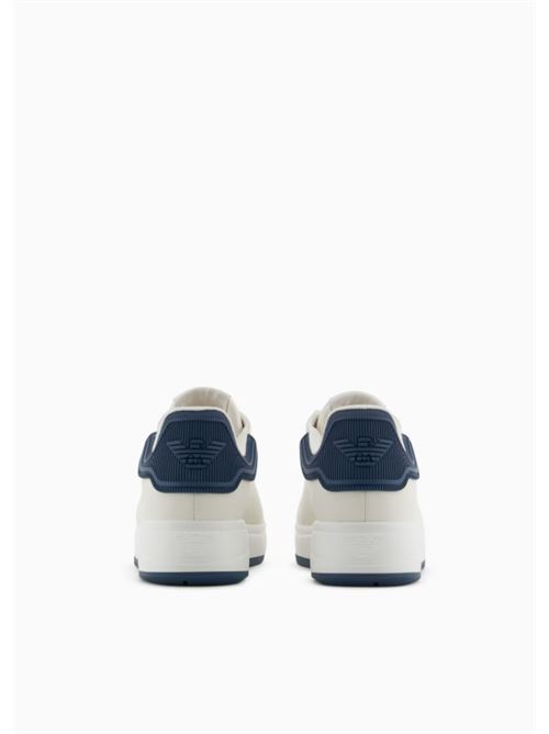 SNEAKERS IN PELLE EMPORIO ARMANI | X4X264.XN001T844 OFF WHT/BLUE GREY